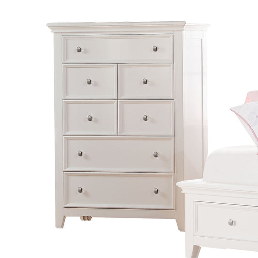 HomeRoots 36" x 18" x 50" Contemporary Wood Chest in White Finish