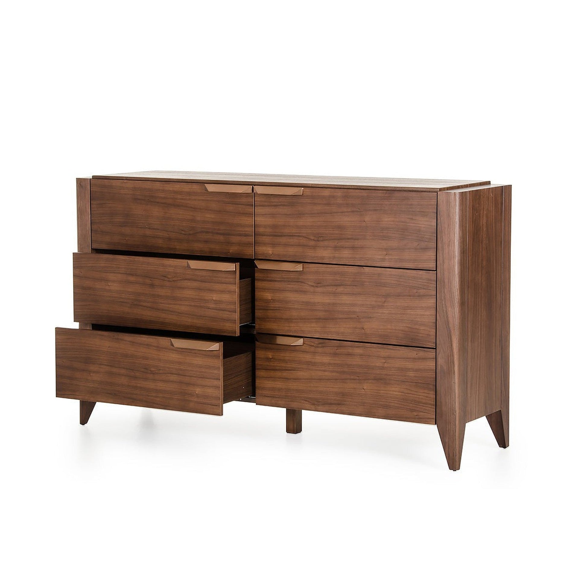 HomeRoots 38" Veneer and MDF Cabinet With 6 Drawers in Tobacco Finish