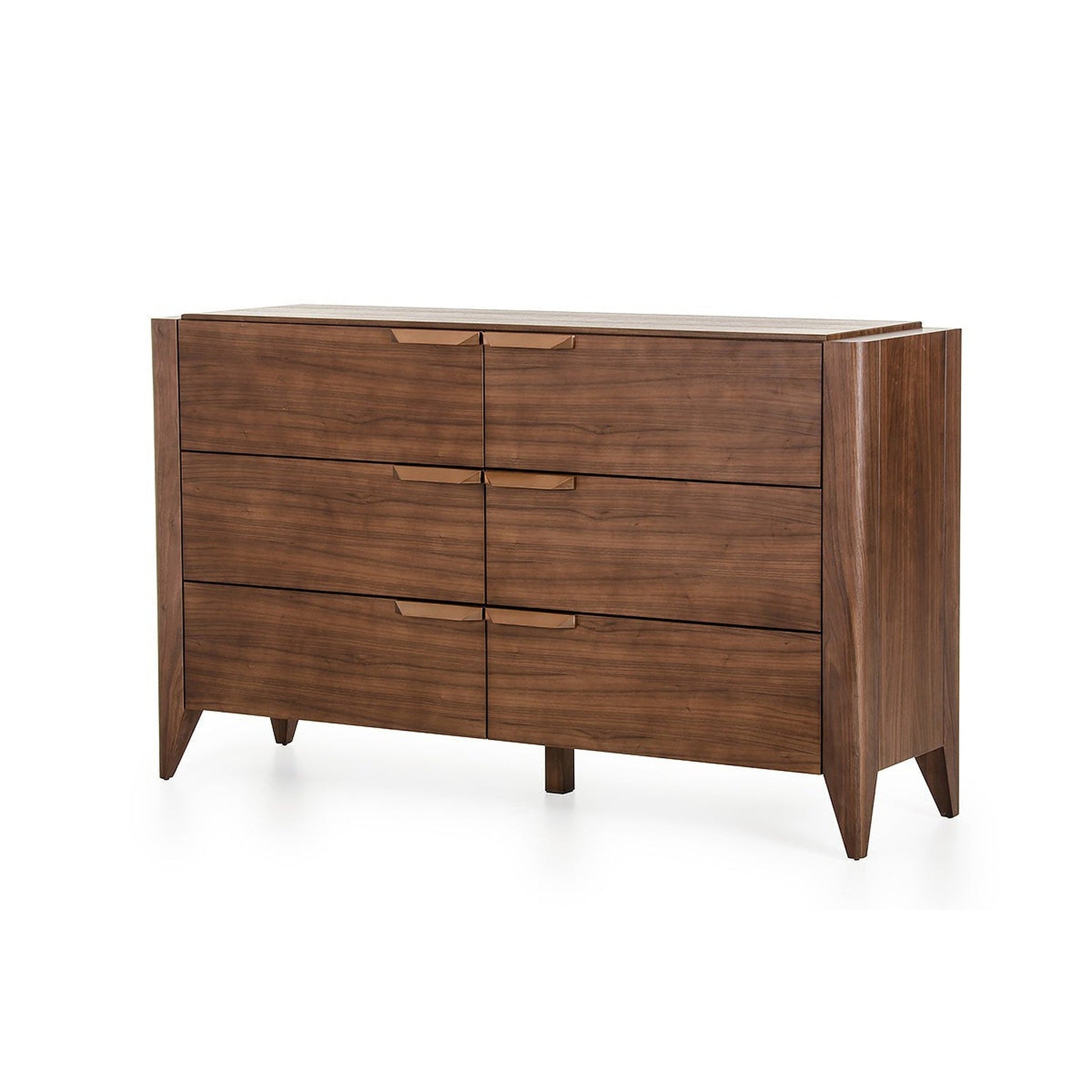 HomeRoots 38" Veneer and MDF Cabinet With 6 Drawers in Tobacco Finish