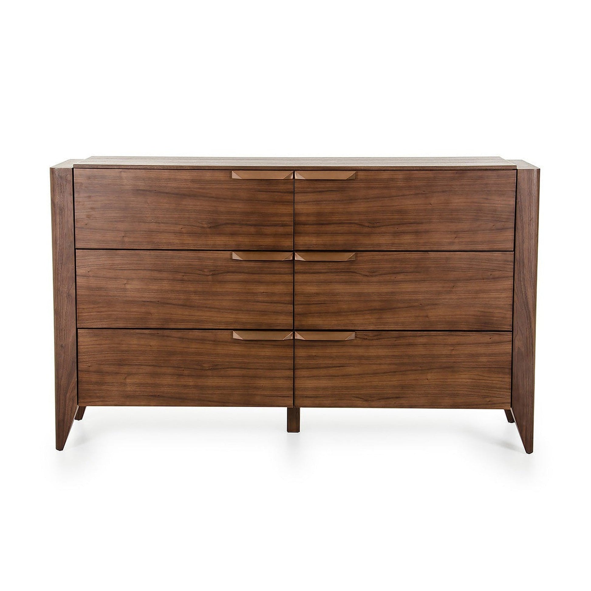 HomeRoots 38" Veneer and MDF Cabinet With 6 Drawers in Tobacco Finish