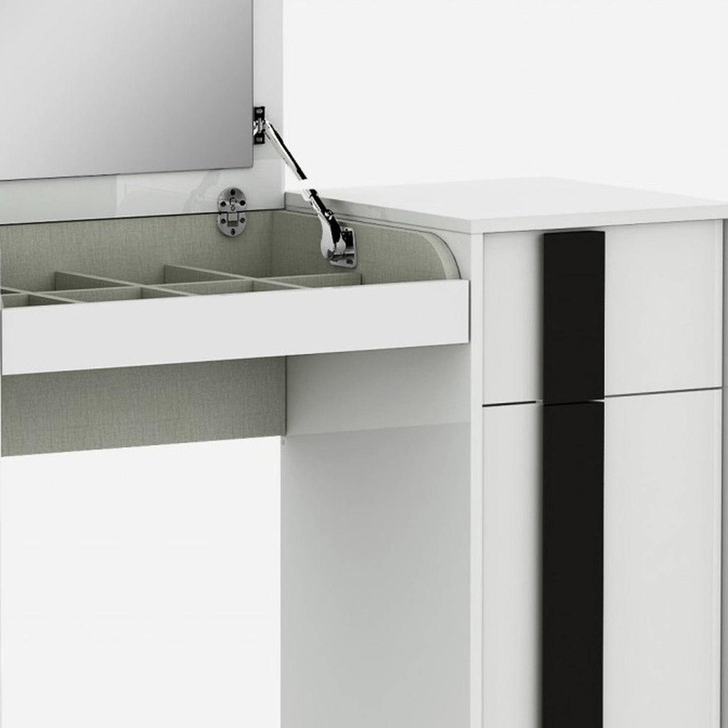 HomeRoots 39 x 17 x 30 White Iron Vanity Dresser