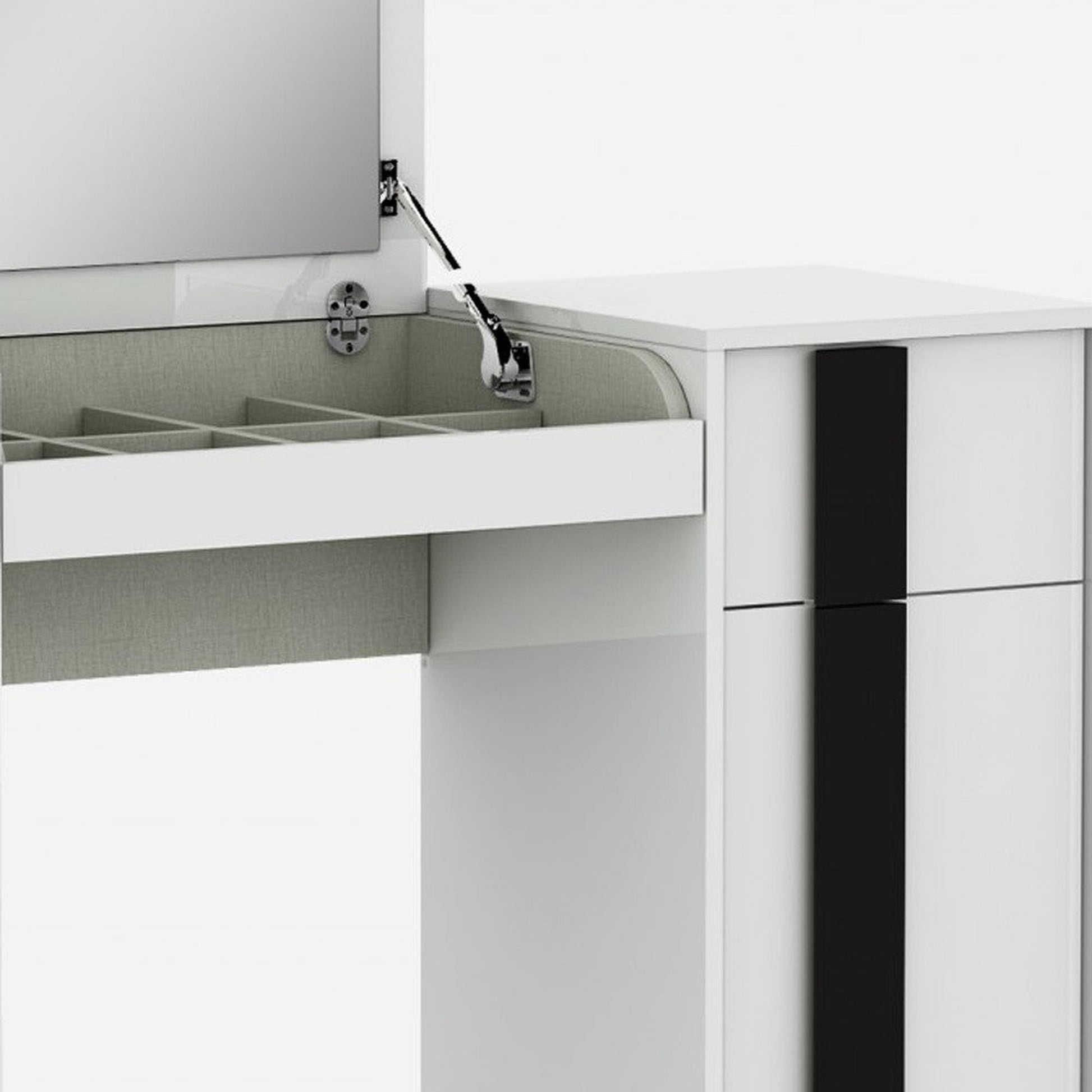 HomeRoots 39 x 17 x 30 White Iron Vanity Dresser