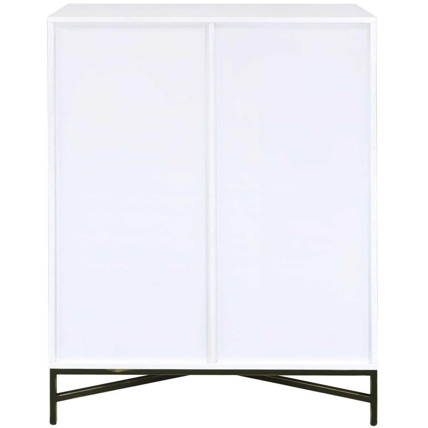 HomeRoots 40" x 22" x 52" Weathered Wood Pattern Wardrobe in White Finish
