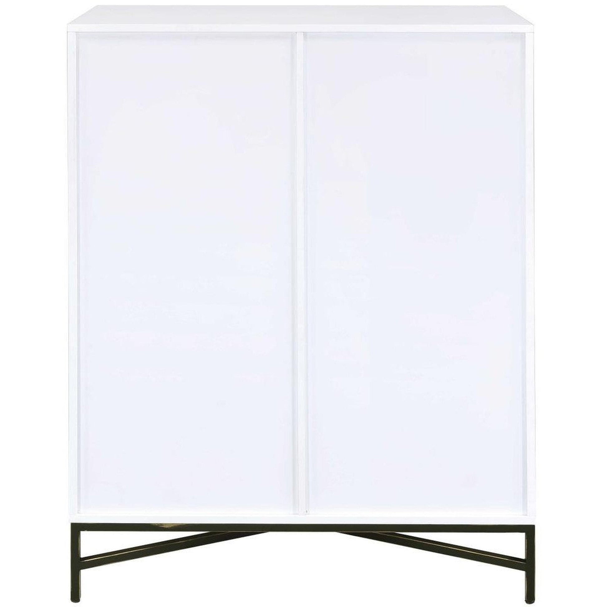 HomeRoots 40" x 22" x 52" Weathered Wood Pattern Wardrobe in White Finish