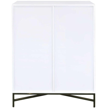 HomeRoots 40" x 22" x 52" Weathered Wood Pattern Wardrobe in White Finish