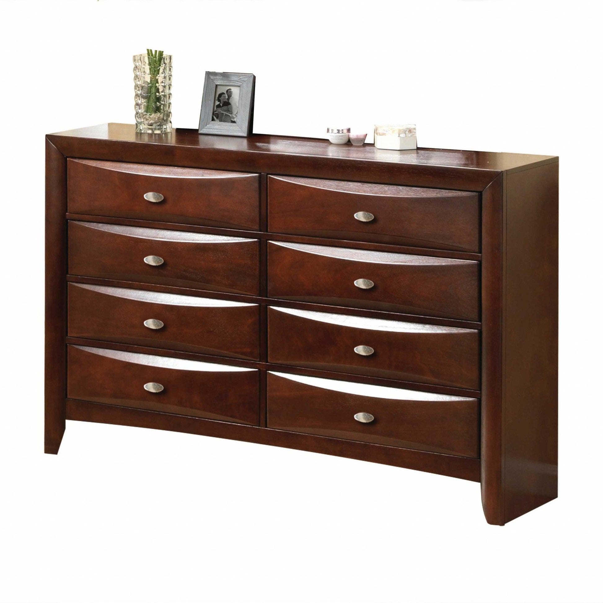 HomeRoots 41' Espresso Wood Finish Dresser With 8 Drawers