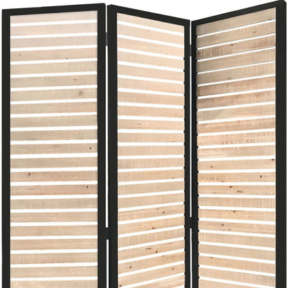 HomeRoots 41" x 1.5" x 67" Wood And Metal Screen With Natural Brown Finish