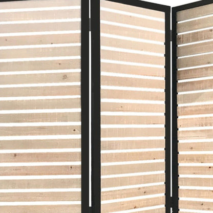 HomeRoots 41" x 1.5" x 67" Wood And Metal Screen With Natural Brown Finish