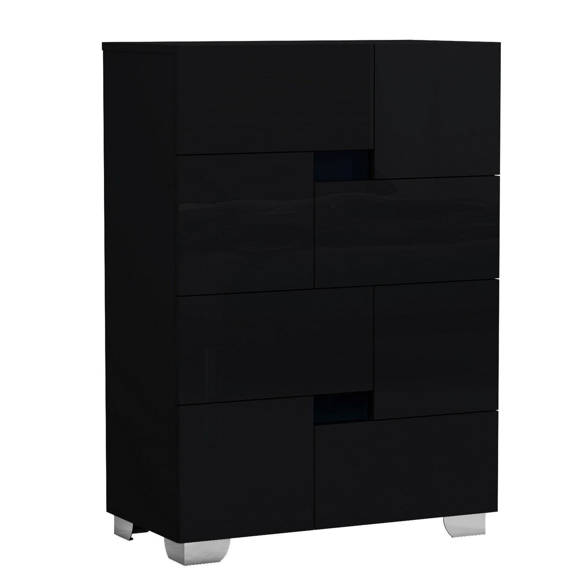 HomeRoots 44" Superb Wooden Chest With High Gloss Black Finish