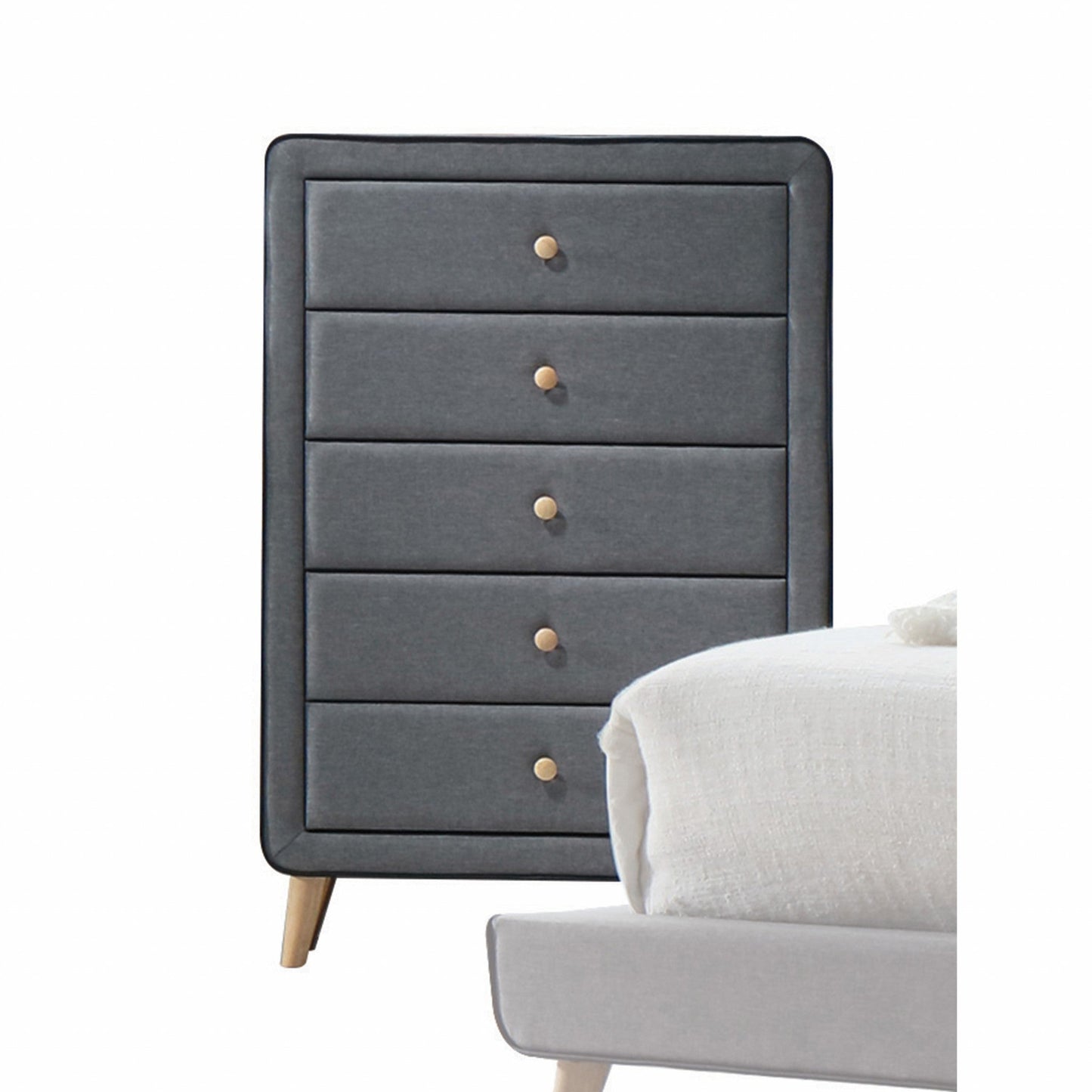 dresser light grey Light Gray 5 Drawer Chest Dresser