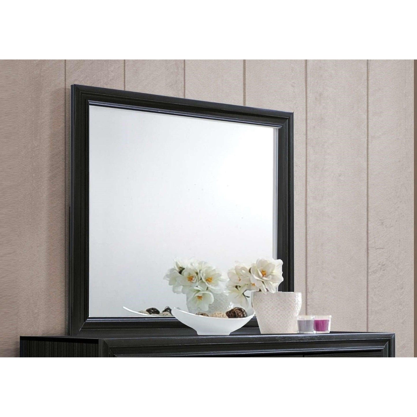 HomeRoots 47' x 1' x 36' Black Glass Mirror