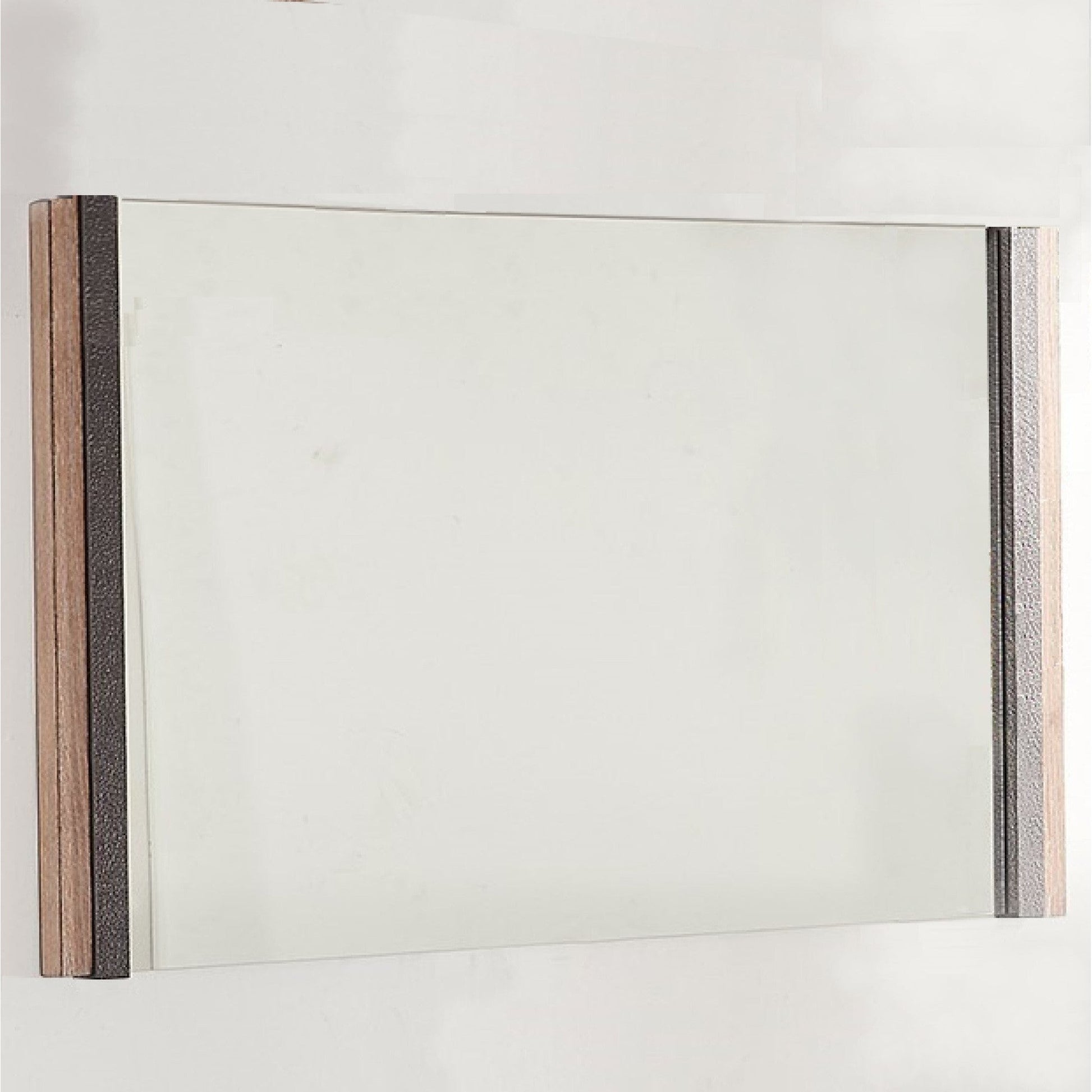 HomeRoots 51 x 3.5 x 35 Natural Veneer Metal Mirror