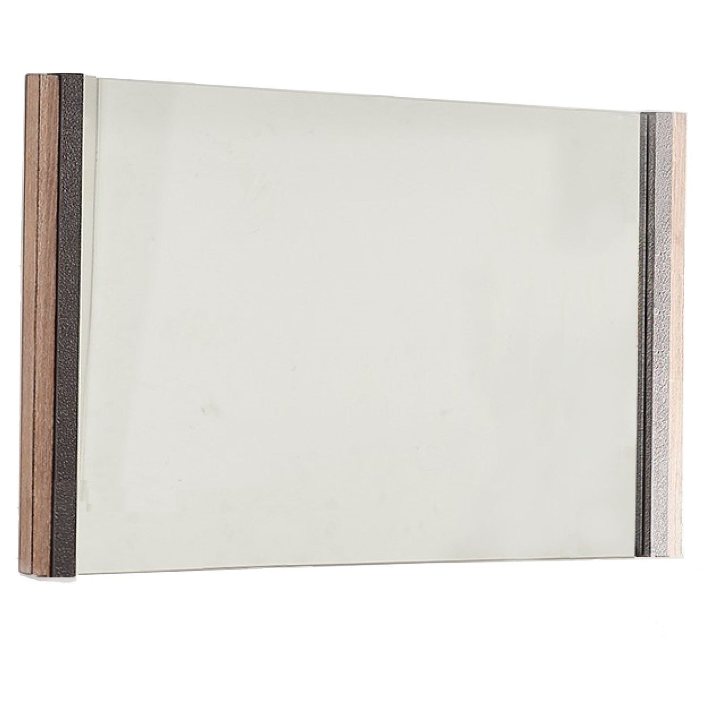 HomeRoots 51 x 3.5 x 35 Natural Veneer Metal Mirror