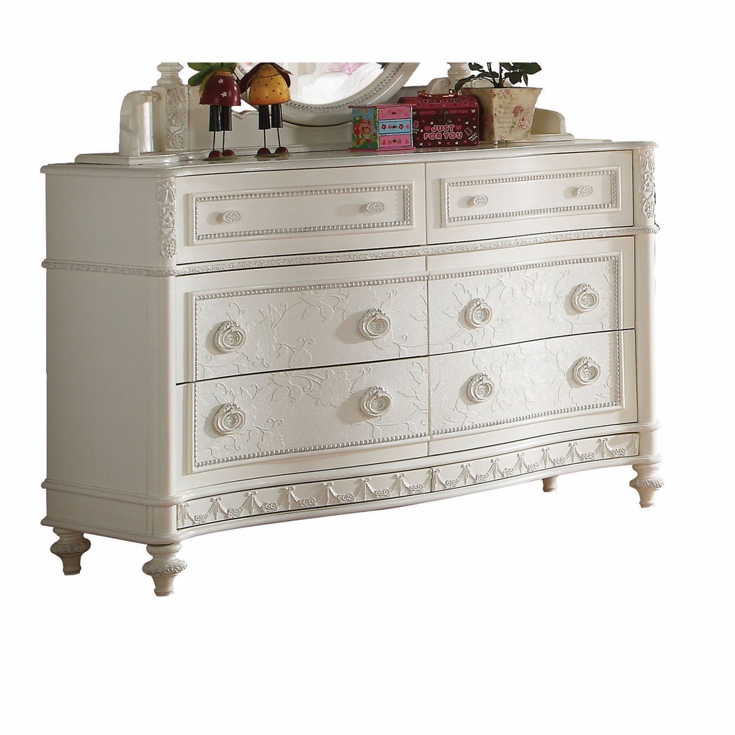 HomeRoots 54" x 18" x 35" Pine Wood Cabinet in Ivory Finish