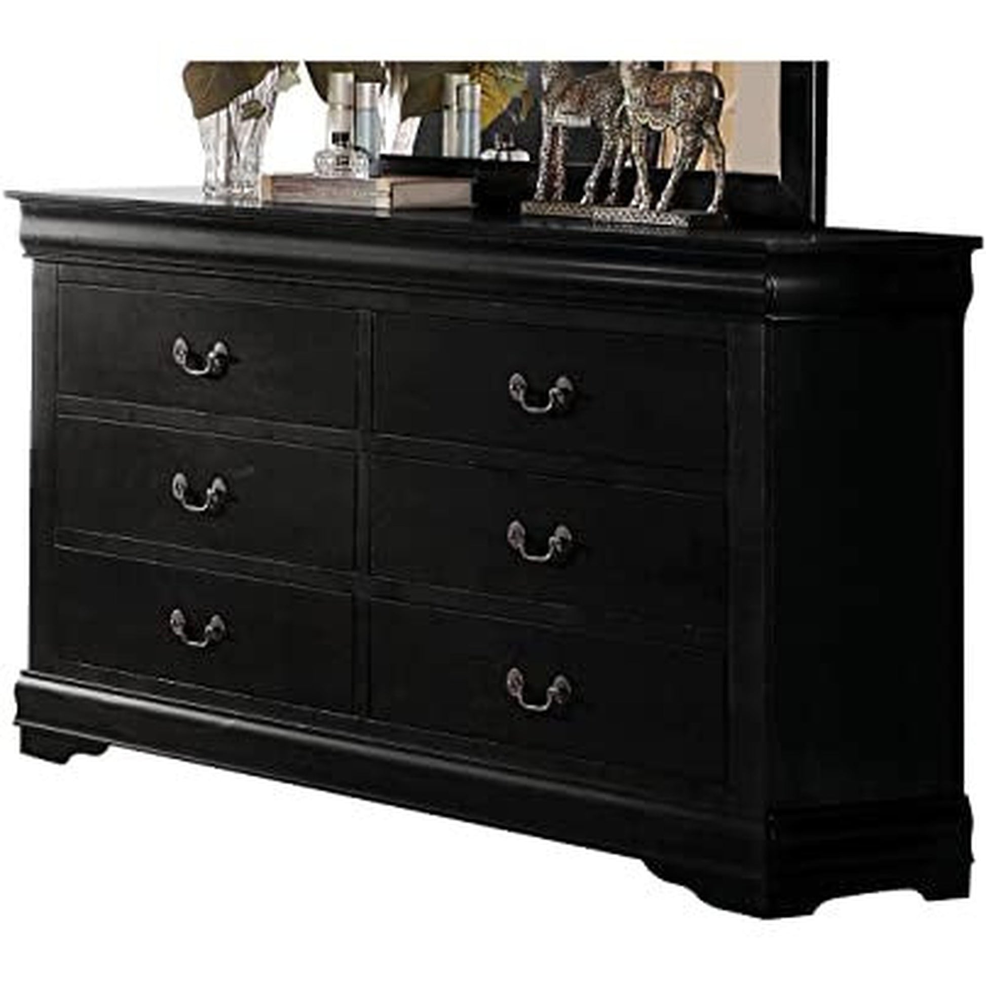 HomeRoots 57' x 15' x 33' Black Wood Dresser
