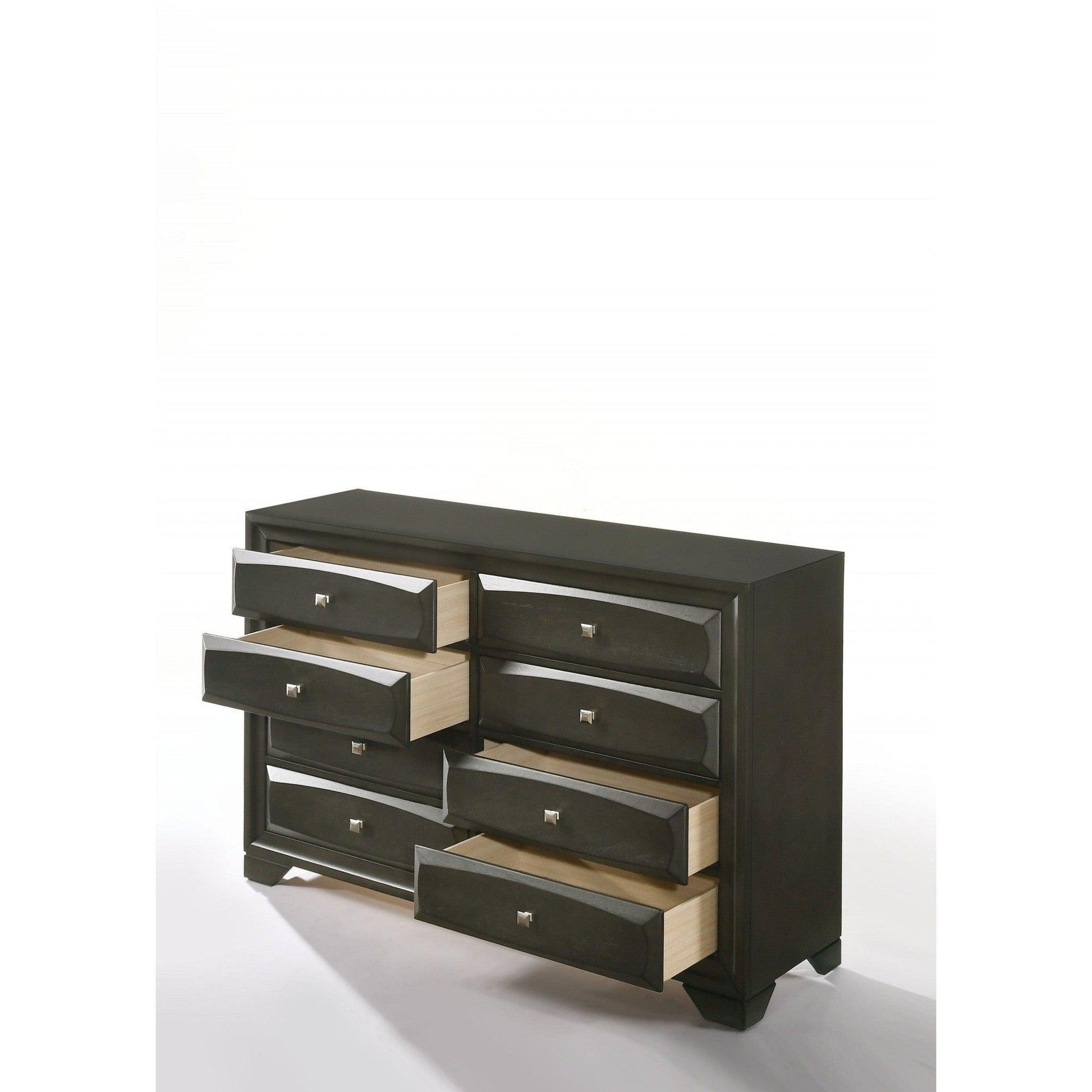 HomeRoots 58' x 17' x 40' Antique Gray Rubber Wood Dresser