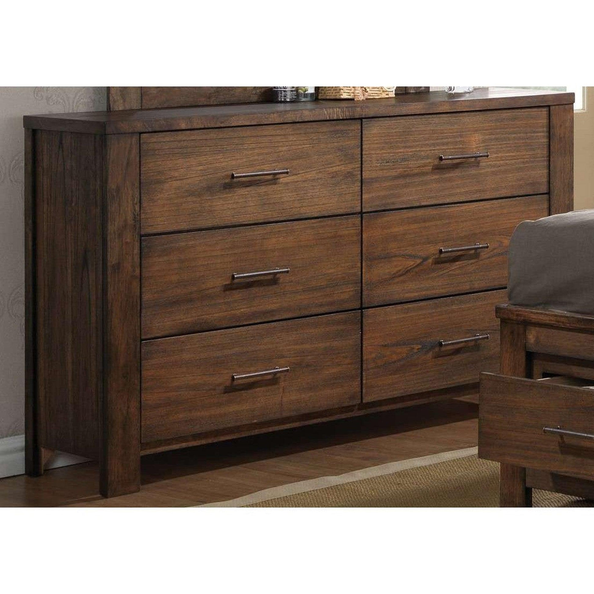 HomeRoots 59' x 16' x 36' Oak Metal Dresser