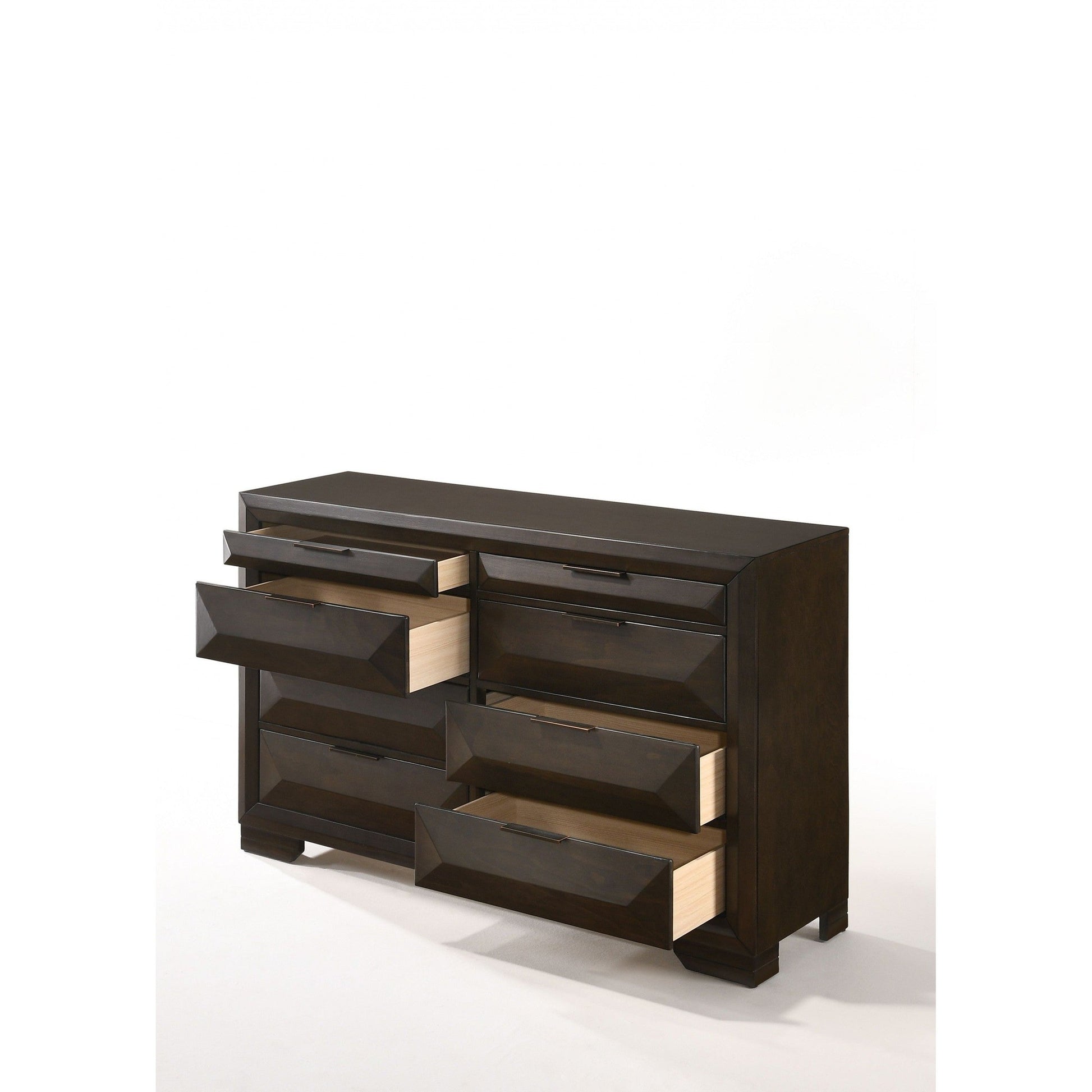 HomeRoots 59' x 17' x 37' Espresso Rubber Wood Dresser