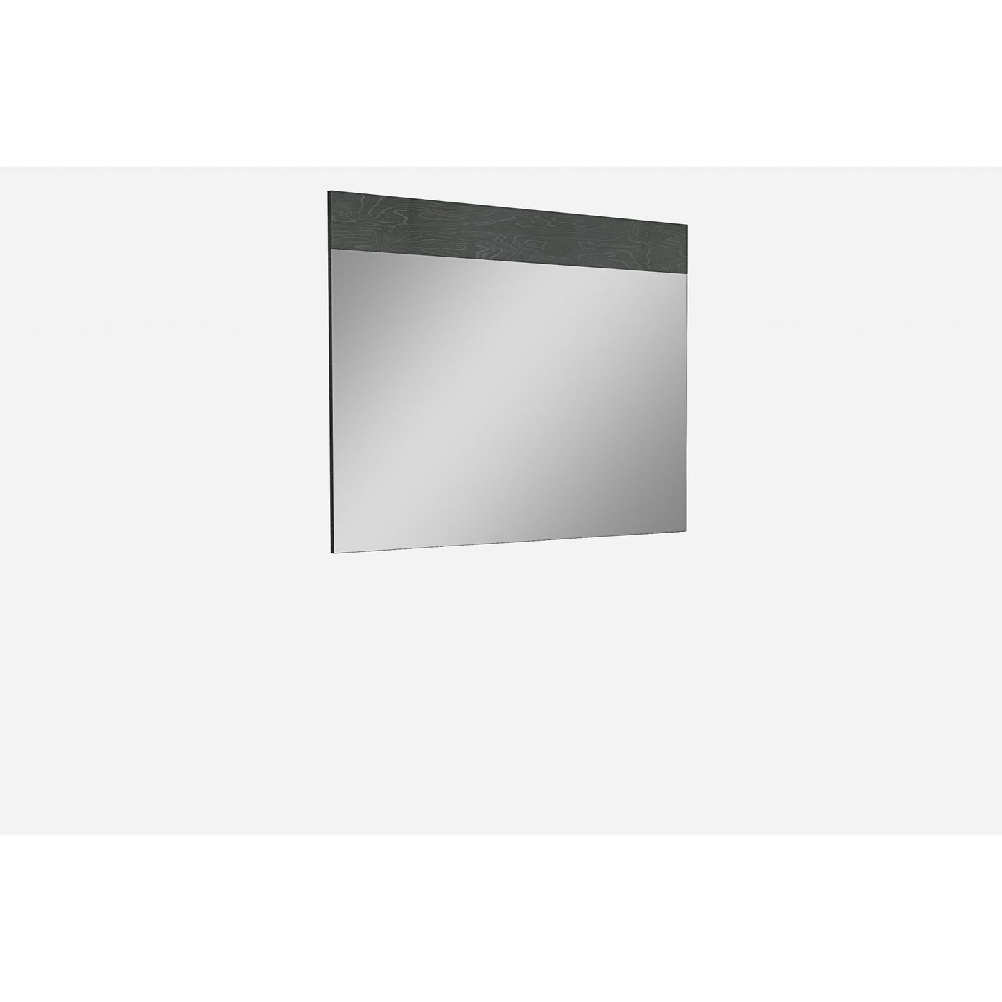 HomeRoots 63 x 1 x 48 Gloss Grey Glass Mirror
