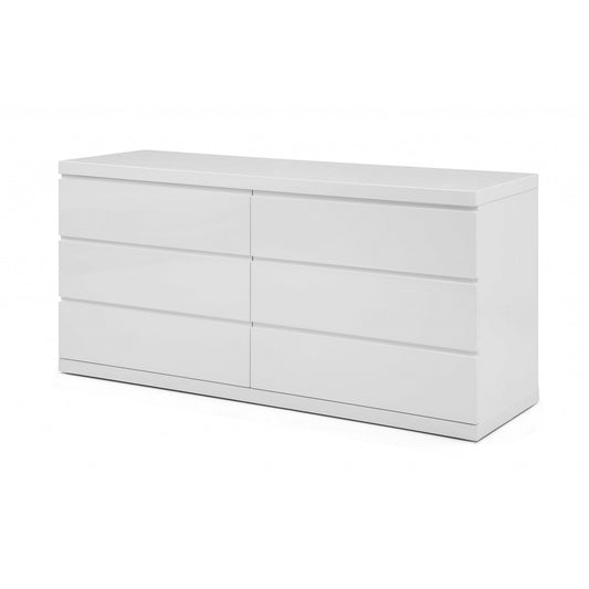 HomeRoots 63 x 20 x 30 White Double Dresser