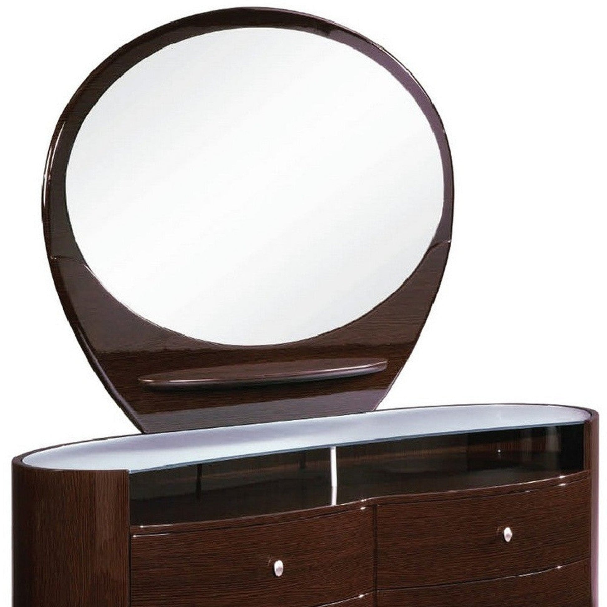 HomeRoots 63" x 22" x 32" Wenge Cabinet With Glossy Brown Finish