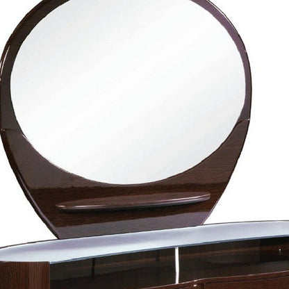 HomeRoots 63" x 22" x 32" Wenge Cabinet With Glossy Brown Finish