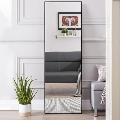 HomeRoots 64" Sleek Black Frame Full Length Mirror