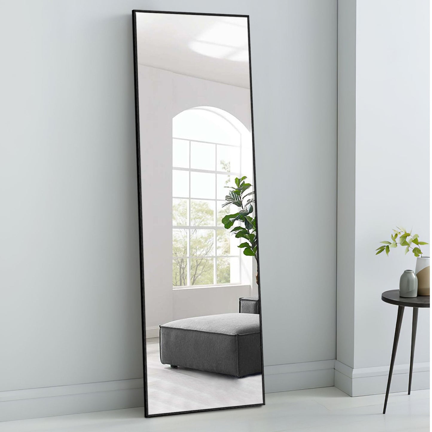 HomeRoots 64" Sleek Black Frame Full Length Mirror