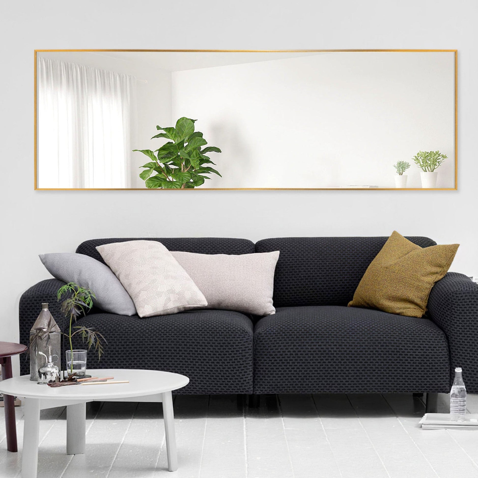 HomeRoots 64" Sleek Gold Frame Full Length Mirror