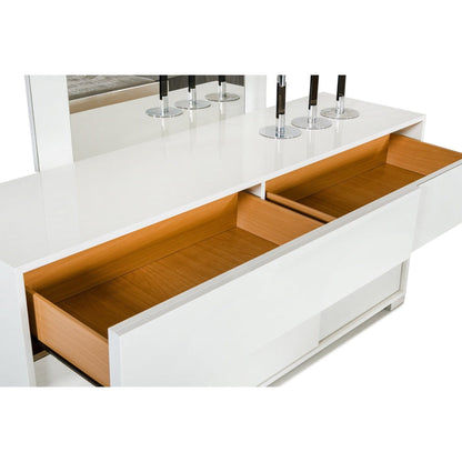 HomeRoots 66" Three Drawer Dresser in White Finish