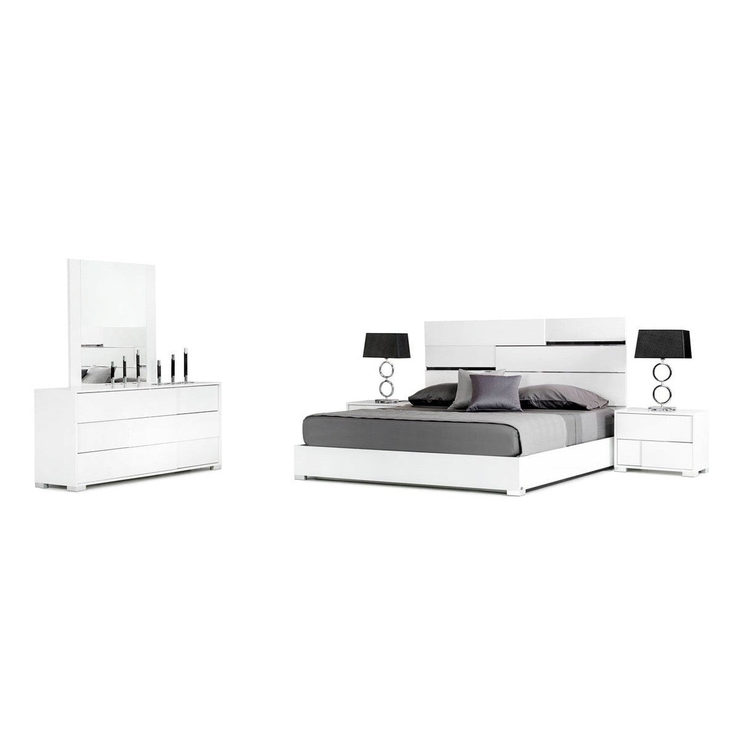 HomeRoots 66" Three Drawer Dresser in White Finish