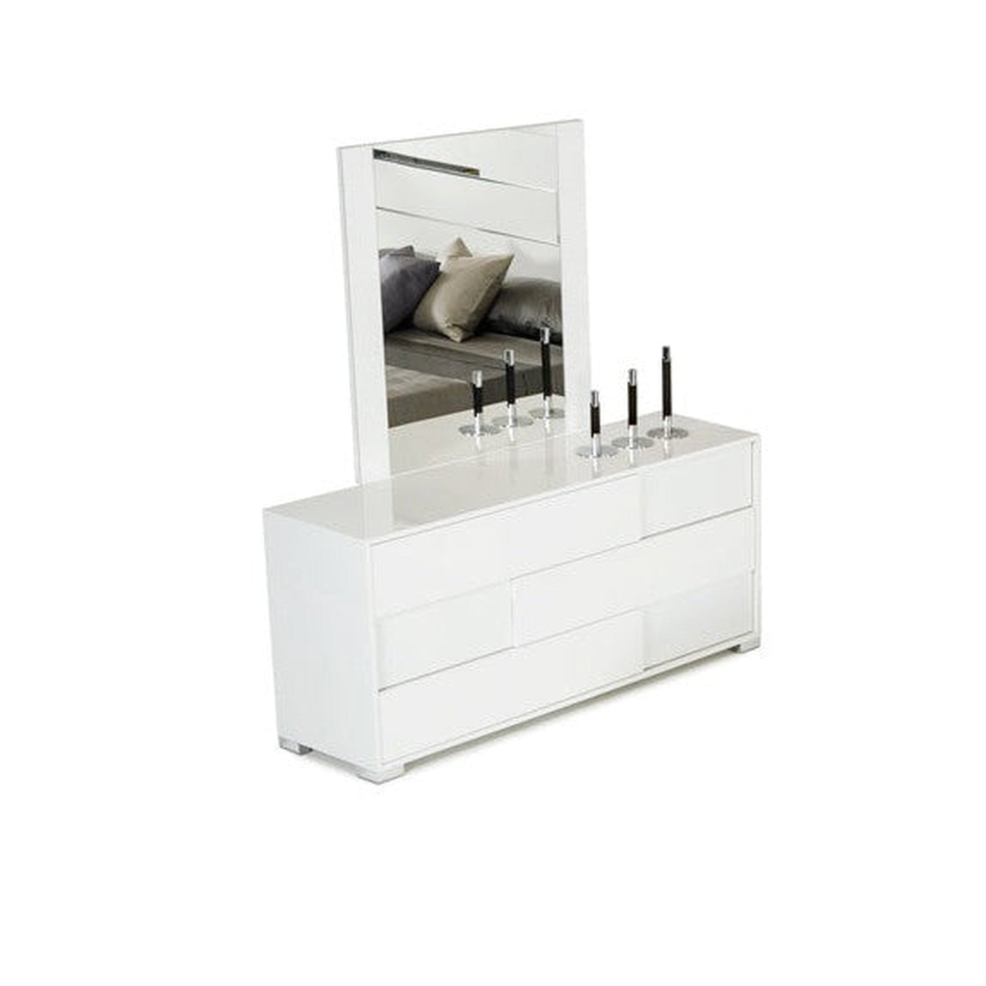 HomeRoots 66" Three Drawer Dresser in White Finish
