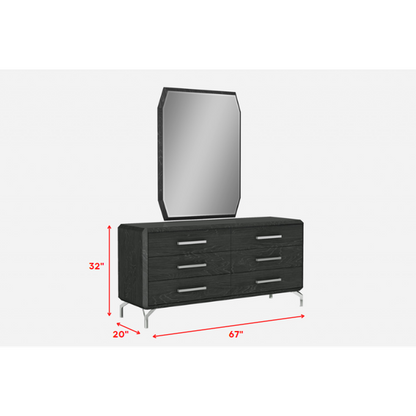 HomeRoots 67 x 20 x 32 Clear Glass Or Stainless Steel Double Dresser Extension