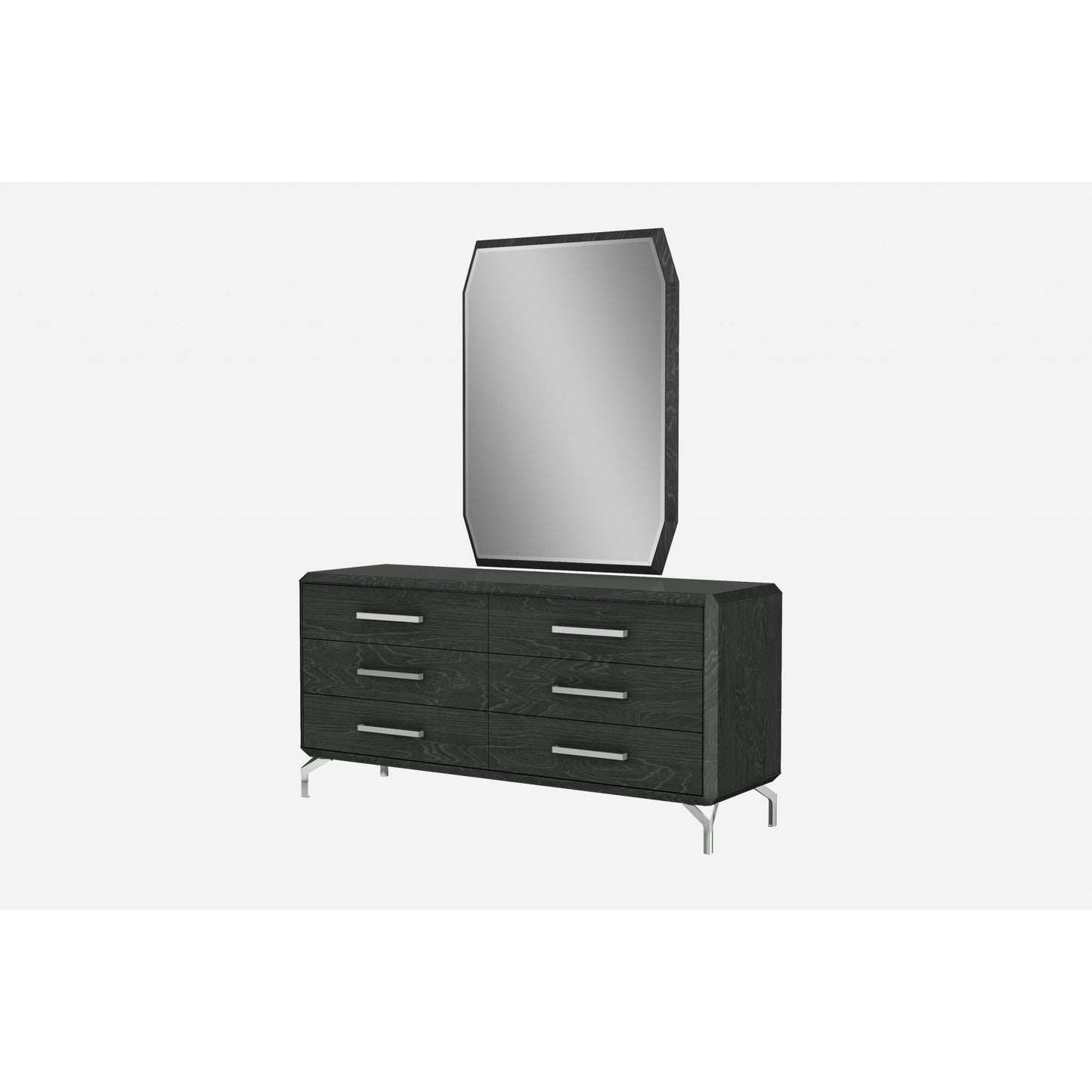 HomeRoots 67 x 20 x 32 Clear Glass Or Stainless Steel Double Dresser Extension