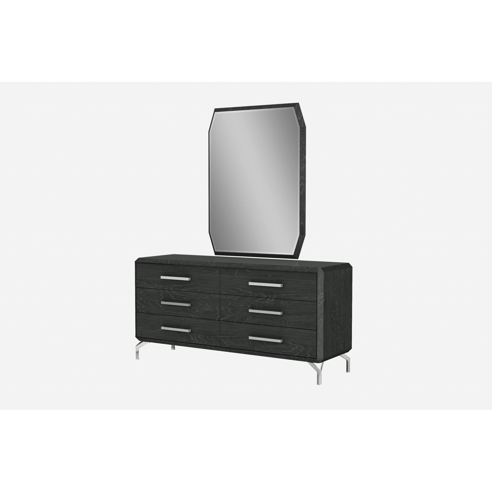 HomeRoots 67 x 20 x 32 Clear Glass Or Stainless Steel Double Dresser Extension