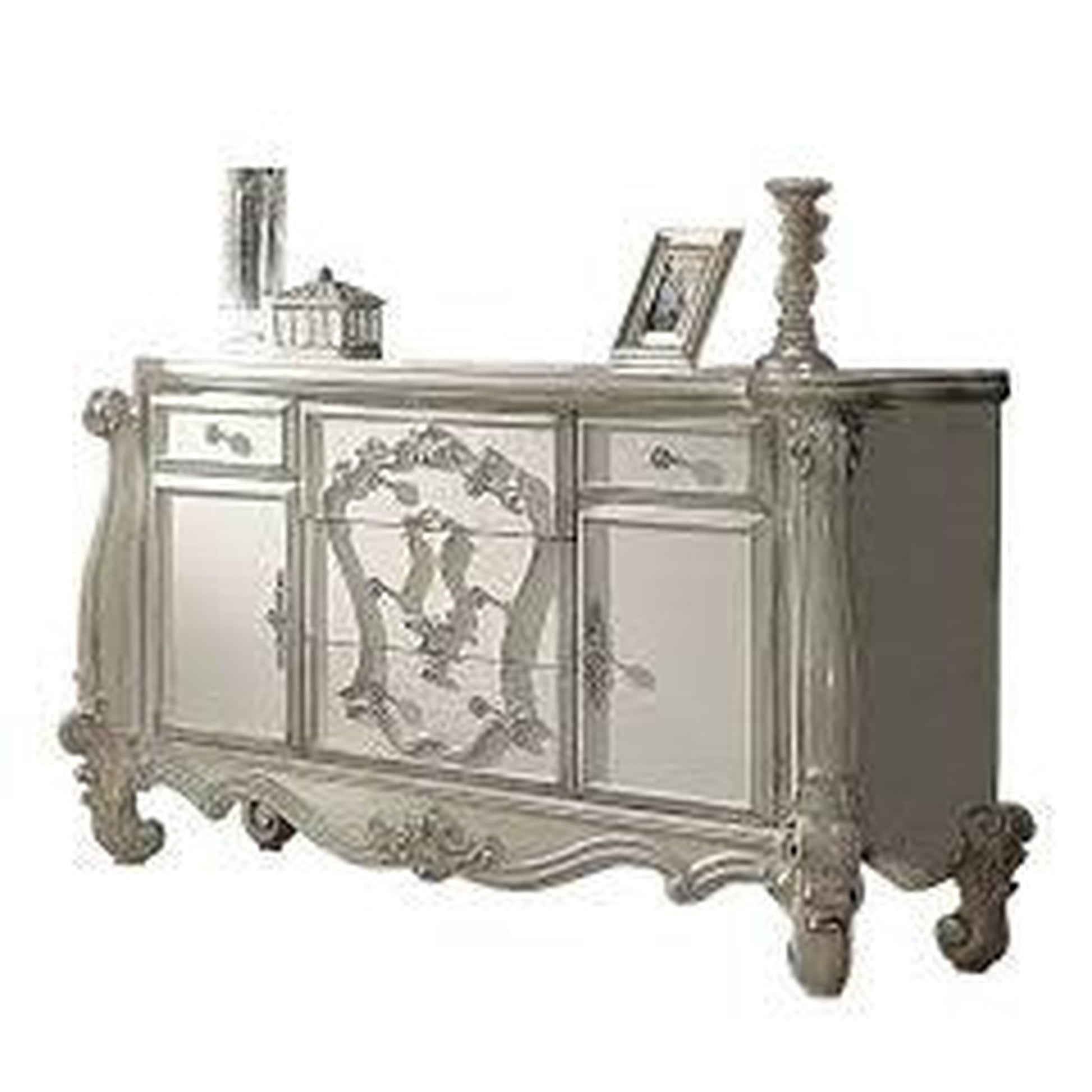 HomeRoots 70' x 21' x 38' Bone White Wood Dresser