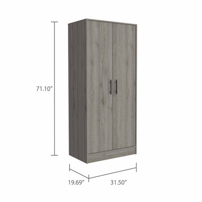 HomeRoots 71" Light Gray Tall Two Door Cabinet