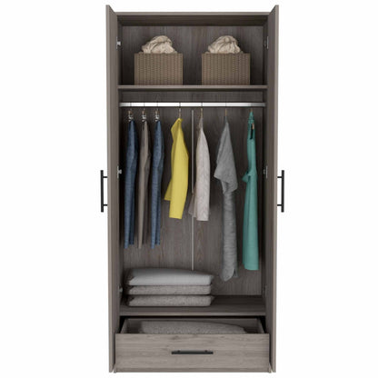 HomeRoots 71" Light Gray Tall Two Door Cabinet