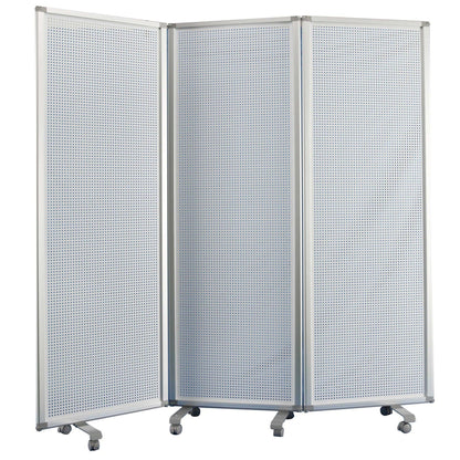 HomeRoots 71" x 1" x 71" Metal And Alloy Screen in White Finish