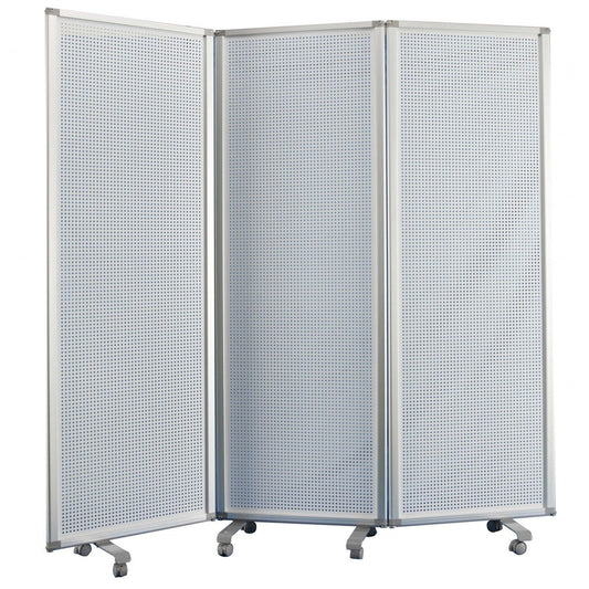 HomeRoots 71" x 1" x 71" Metal And Alloy Screen in White Finish