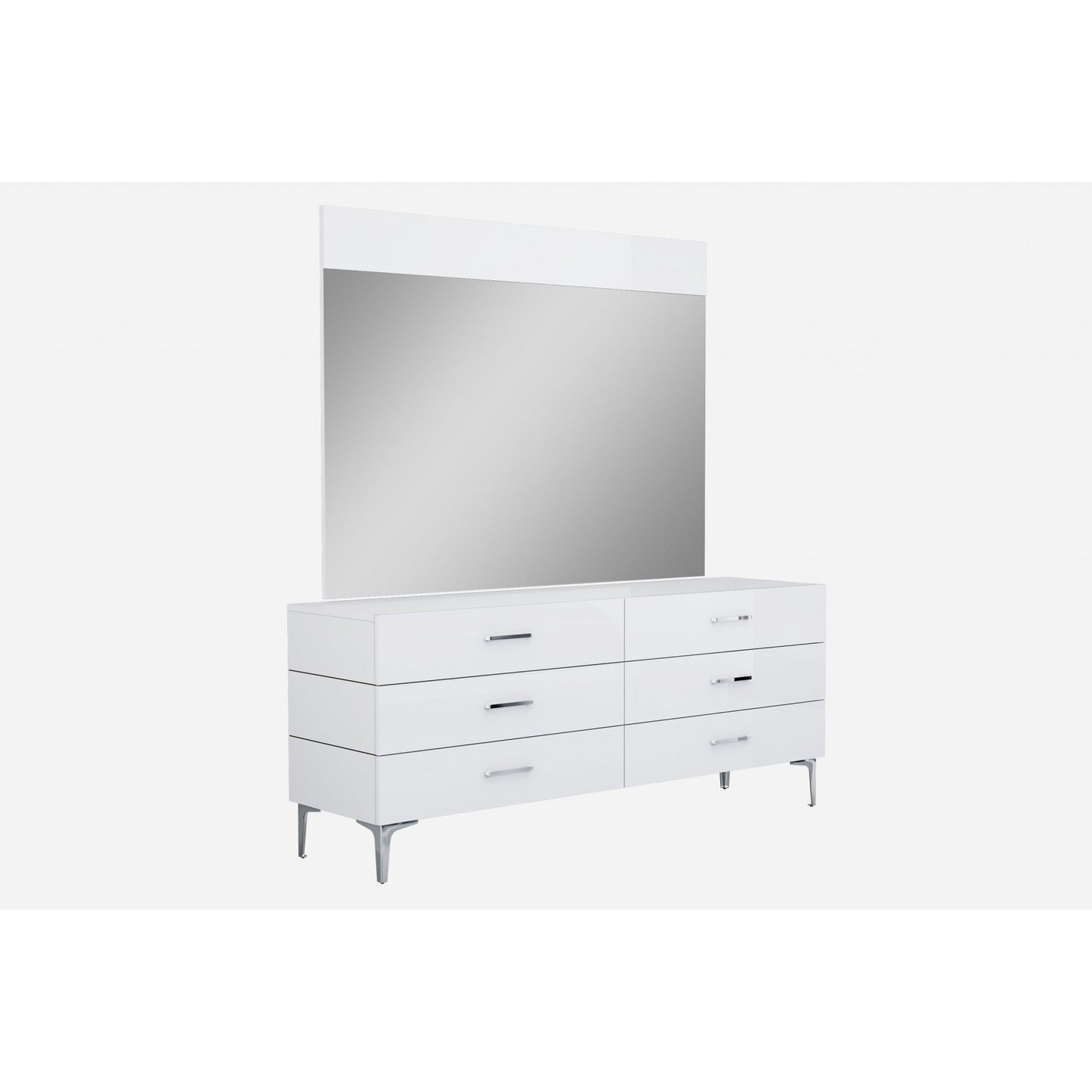 HomeRoots 73 x 20 x 30 White Stainless Steel Double Dresser Extension