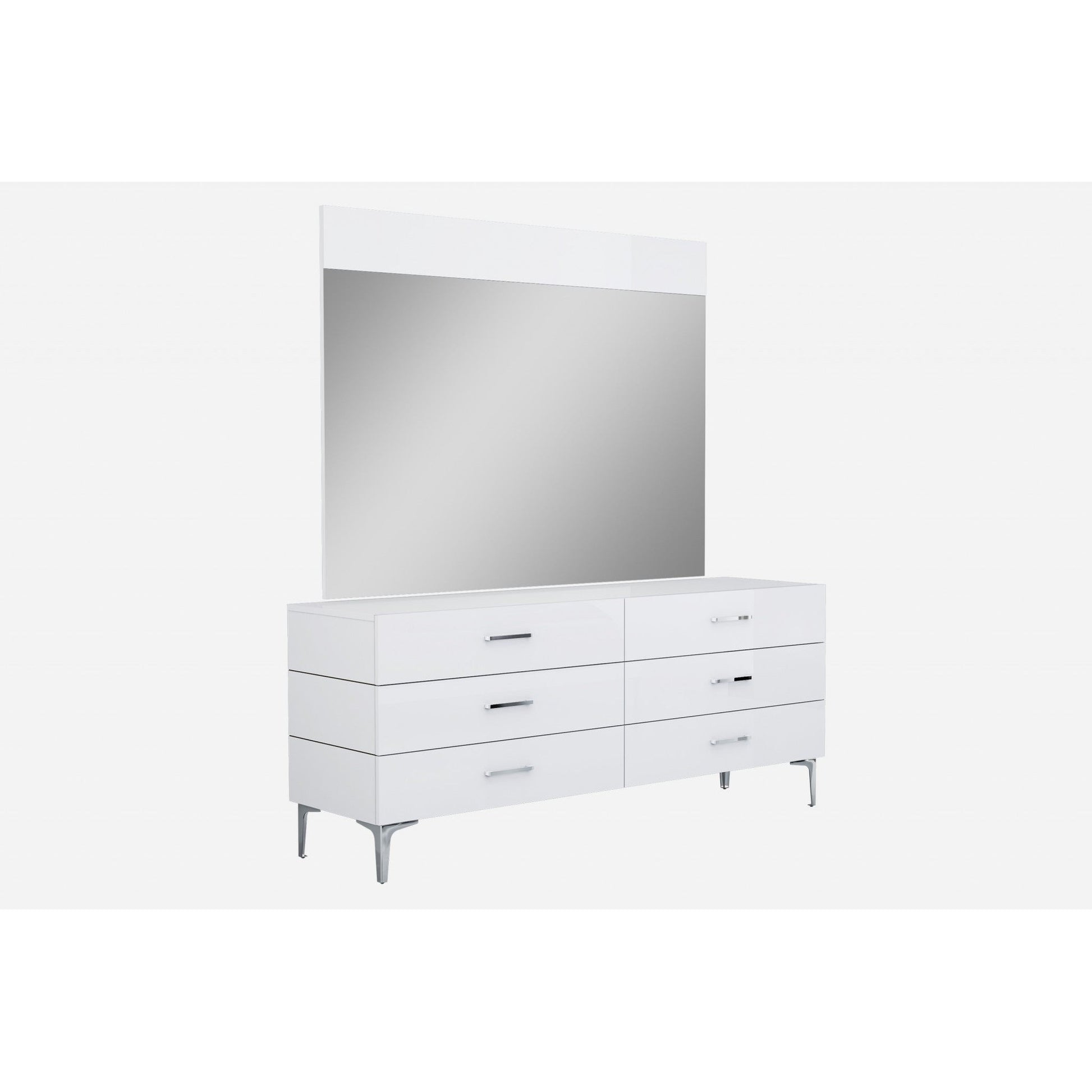 HomeRoots 73 x 20 x 30 White Stainless Steel Double Dresser Extension