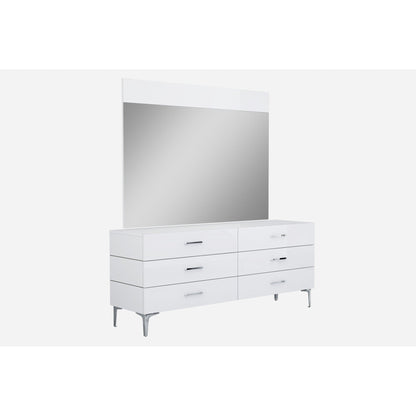 HomeRoots 73 x 20 x 30 White Stainless Steel Double Dresser Extension