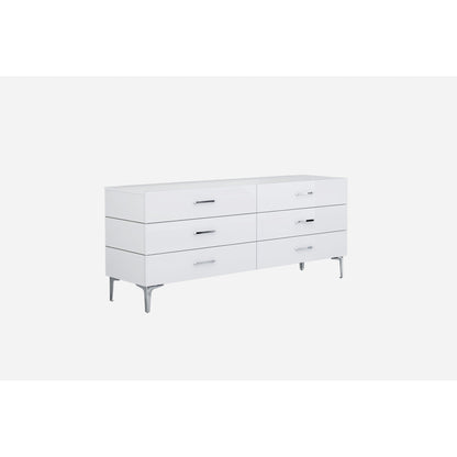 HomeRoots 73 x 20 x 30 White Stainless Steel Double Dresser Extension