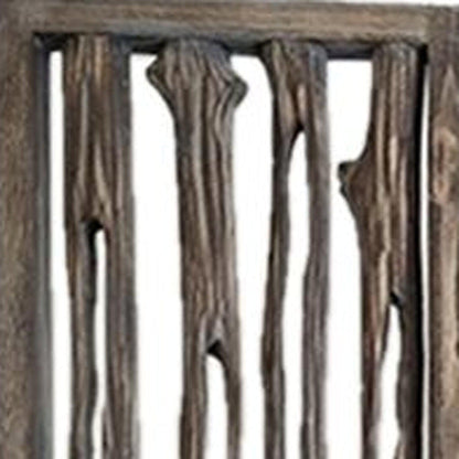 HomeRoots 84" x 3" x 84" Wrightwood Screen With Weathered Brown Woo Finish