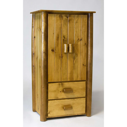 HomeRoots All Wood Armoire With Natural Light Honey Finish