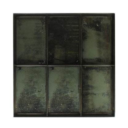 HomeRoots Antique Six Pane Mirror Decor