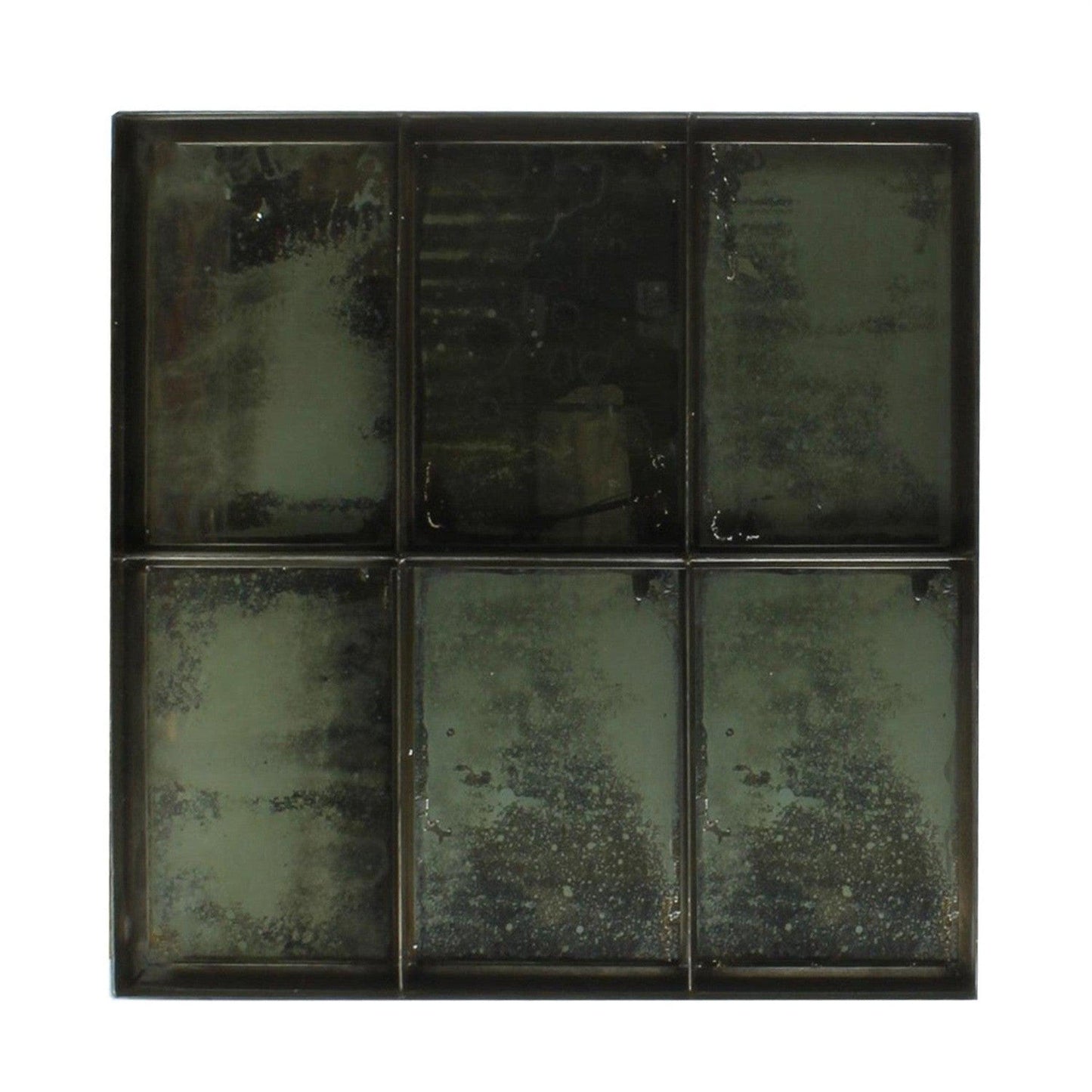 HomeRoots Antique Six Pane Mirror Decor