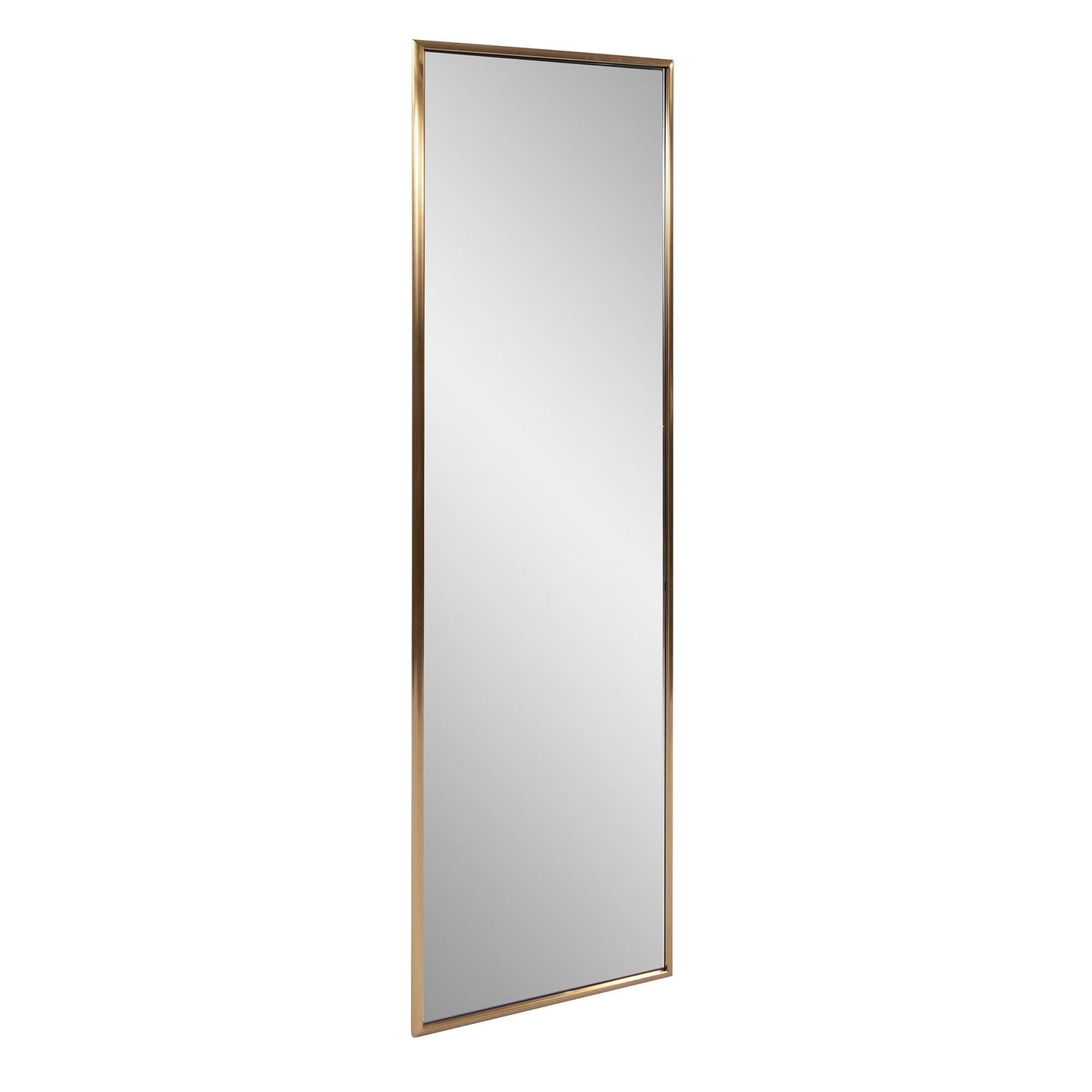 HomeRoots Antiqued Brushed Brass Rectangular Full Length Wall Mirror