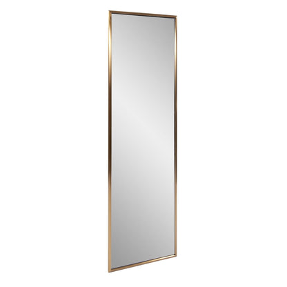 HomeRoots Antiqued Brushed Brass Rectangular Full Length Wall Mirror